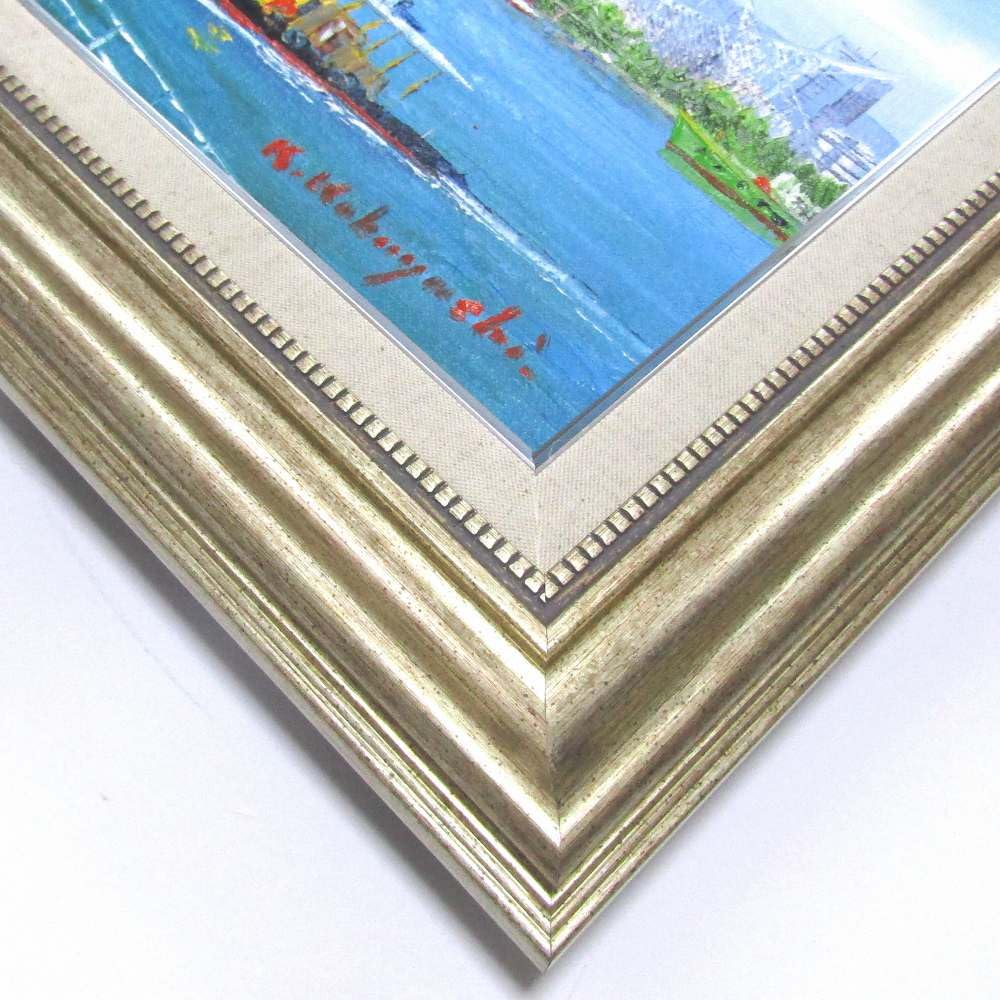 Amazon.co.jp: 小林幸三 神戸港 F4号 シルバー 油彩画 油絵 風景画